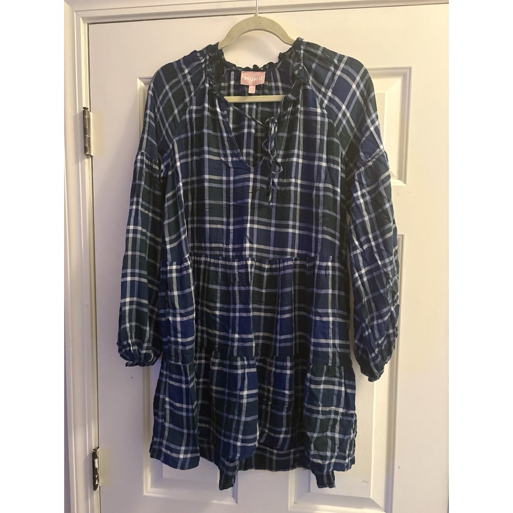 Show Me Your Mumu Ainsley Plaid mini dress XS Grunge Cabincore Oversized